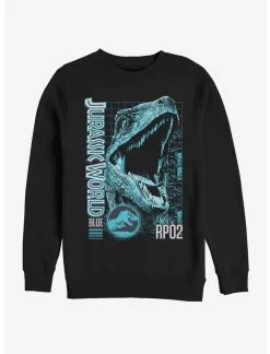 Null Jurassic World Blue Grid Sweatshirt