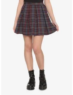 HUNIVERS The Umbrella Academy Plaid Pleated Skirt