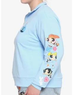 HUNIVERS The Powerpuff Girls Half-Zipper Sweatshirt Plus Size -Sweaters And Cardigans Sales 17104912 av4