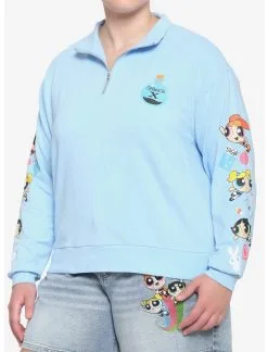 HUNIVERS The Powerpuff Girls Half-Zipper Sweatshirt Plus Size