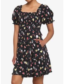 HUNIVERS Her Universe Spirited Away Bathhouse Spirits Smocked Tiered Dress