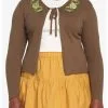 HUNIVERS Shrek Sunflower Tie-Front Skimmer Cardigan Plus Size -Sweaters And Cardigans Sales 17604746 hi