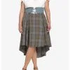 HUNIVERS Her Universe Outlander Tartan Lace-Up Hi-Low Dress Plus Size -Sweaters And Cardigans Sales 18099912 hi