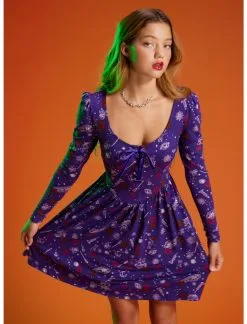 HUNIVERS Her Universe Disney Hocus Pocus Icons Lace-Up Dress