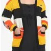 HUNIVERS Her Universe Disney Halloween Mickey Mouse Stripe Open Cardigan Plus Size Her Universe Exclusive -Sweaters And Cardigans Sales 18385862 hi