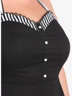 HUNIVERS Black & White Stripe Retro Halter Dress Plus Size -Sweaters And Cardigans Sales 18568404 av3