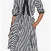 HUNIVERS Black & White Stripe Bow Retro Dress -Sweaters And Cardigans Sales 18568411 hi