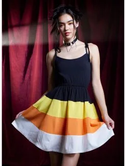 HUNIVERS Candy Corn Tiered Dress