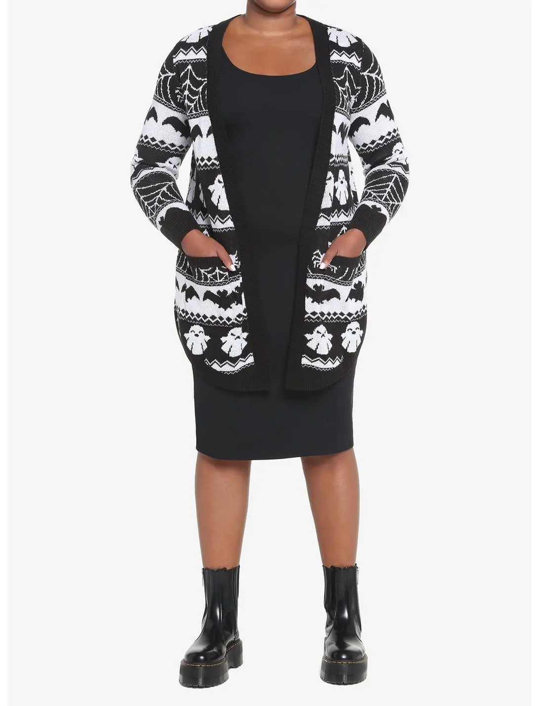 HUNIVERS Ghost Fair Isle Open Cardigan Plus Size 4 HUNIVERS Ghost Fair Isle Open Cardigan Plus Size - Image 2