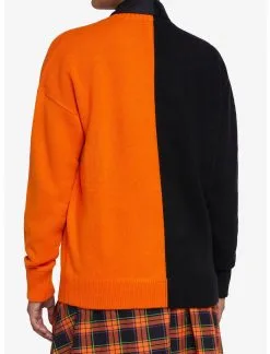 HUNIVERS Orange & Black Pumpkin Split Cardigan -Sweaters And Cardigans Sales 18780336 av2