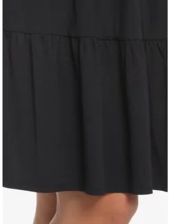 HUNIVERS Black Tiered Long-Sleeve Dress Plus Size -Sweaters And Cardigans Sales 18780426 av4