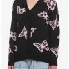 HUNIVERS Black & Pink Butterfly Cardigan -Sweaters And Cardigans Sales 18801290 hi