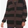 HUNIVERS Black & Brown Stripe Oversize Cardigan -Sweaters And Cardigans Sales 18944033 hi
