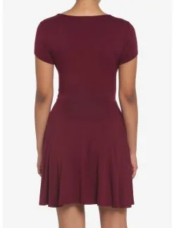 HUNIVERS Burgundy Skater Dress -Sweaters And Cardigans Sales 18984512 av2