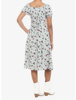 HUNIVERS Frog Mushroom Sage Green Empire Midi Dress -Sweaters And Cardigans Sales 19001187 av2