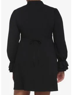 HUNIVERS Black Lace Collared Dress Plus Size -Sweaters And Cardigans Sales 19001240 av2
