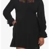 HUNIVERS Black Lace Collared Dress Plus Size 2 HUNIVERS Black Lace Collared Dress Plus Size -Sweaters And Cardigans Sales 19001240 hi