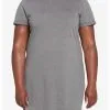 HUNIVERS Heather Grey T-Shirt Dress Plus Size -Sweaters And Cardigans Sales 19166939 hi