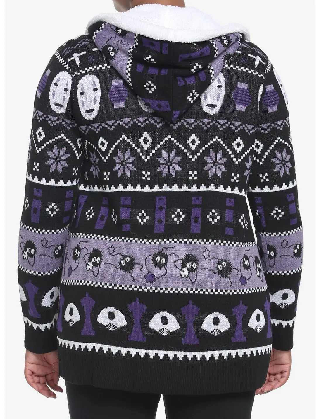 HUNIVERS Her Universe Studio Ghibli Spirited Away Fair Isle Sherpa Open Cardigan Plus Size 5 HUNIVERS Her Universe Studio Ghibli Spirited Away Fair Isle Sherpa Open Cardigan Plus Size - Image 3