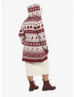 HUNIVERS Harry Potter Fair Isle Sherpa Open Cardigan Sweater Plus Size -Sweaters And Cardigans Sales 19466949 av2