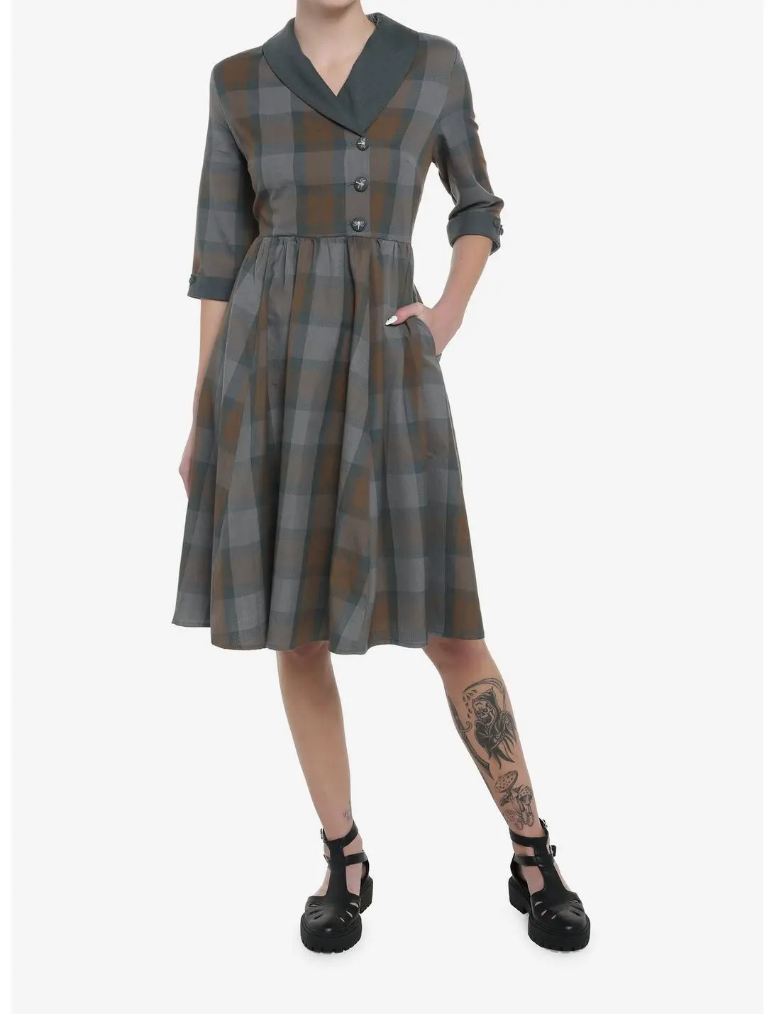 HUNIVERS Her Universe Outlander Tartan Plaid Swing Dress 4 HUNIVERS Her Universe Outlander Tartan Plaid Swing Dress - Image 2