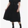 Black Puff Sleeve Corset Midi Dress Plus Size -Sweaters And Cardigans Sales 19543662 hi
