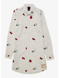 HUNIVERS Sanrio Hello Kitty Icons Allover Print Button-Down Shirt Dress