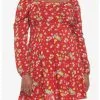 HUNIVERS Disney Winnie The Pooh Floral Long-Sleeve Dress Plus Size -Sweaters And Cardigans Sales 19621015 hi