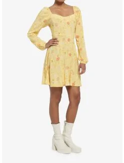HUNIVERS Disney Beauty And The Beast Floral Long-Sleeve Dress -Sweaters And Cardigans Sales 19621022 av1