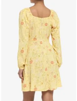 HUNIVERS Disney Beauty And The Beast Floral Long-Sleeve Dress -Sweaters And Cardigans Sales 19621022 av2