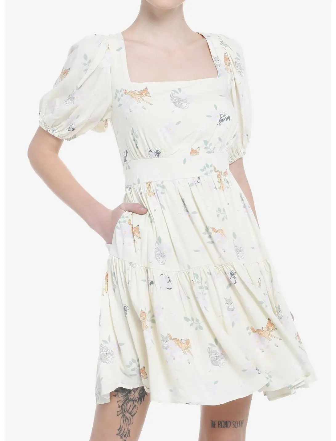 HUNIVERS Her Universe Disney Bambi Floral Sweetheart Tiered Dress 3 HUNIVERS Her Universe Disney Bambi Floral Sweetheart Tiered Dress