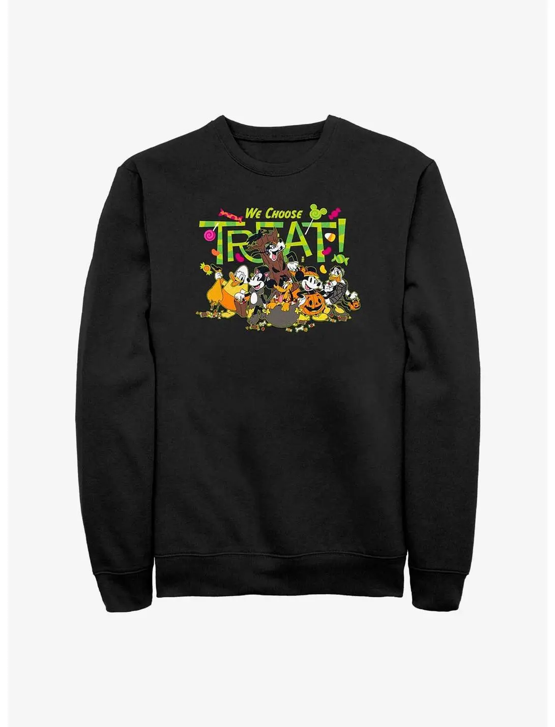 Null Disney Mickey Mouse & Friends We Choose Treat Sweatshirt 3 Null Disney Mickey Mouse & Friends We Choose Treat Sweatshirt