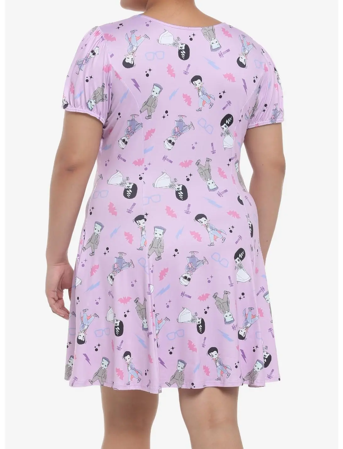 HUNIVERS Universal Monsters Chibi Characters Dress Plus Size 5 HUNIVERS Universal Monsters Chibi Characters Dress Plus Size - Image 3