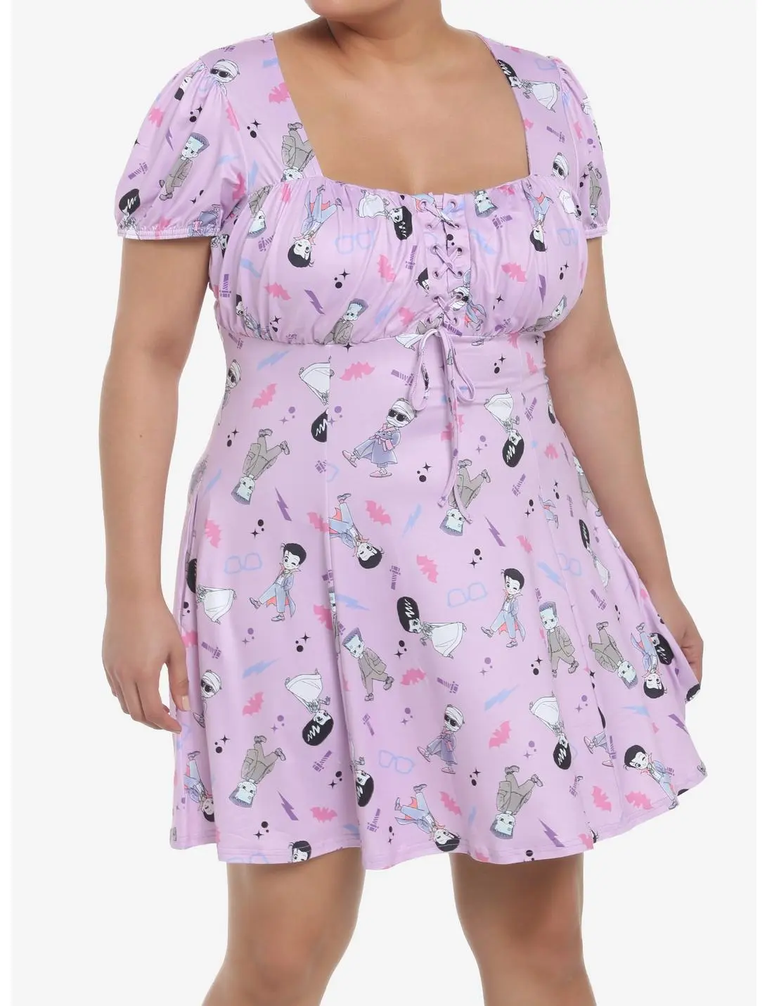 HUNIVERS Universal Monsters Chibi Characters Dress Plus Size 3 HUNIVERS Universal Monsters Chibi Characters Dress Plus Size