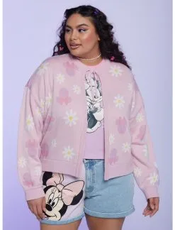 HUNIVERS Her Universe Disney Minnie Mouse Y2K Tie-Front Skimmer Cardigan Plus Size