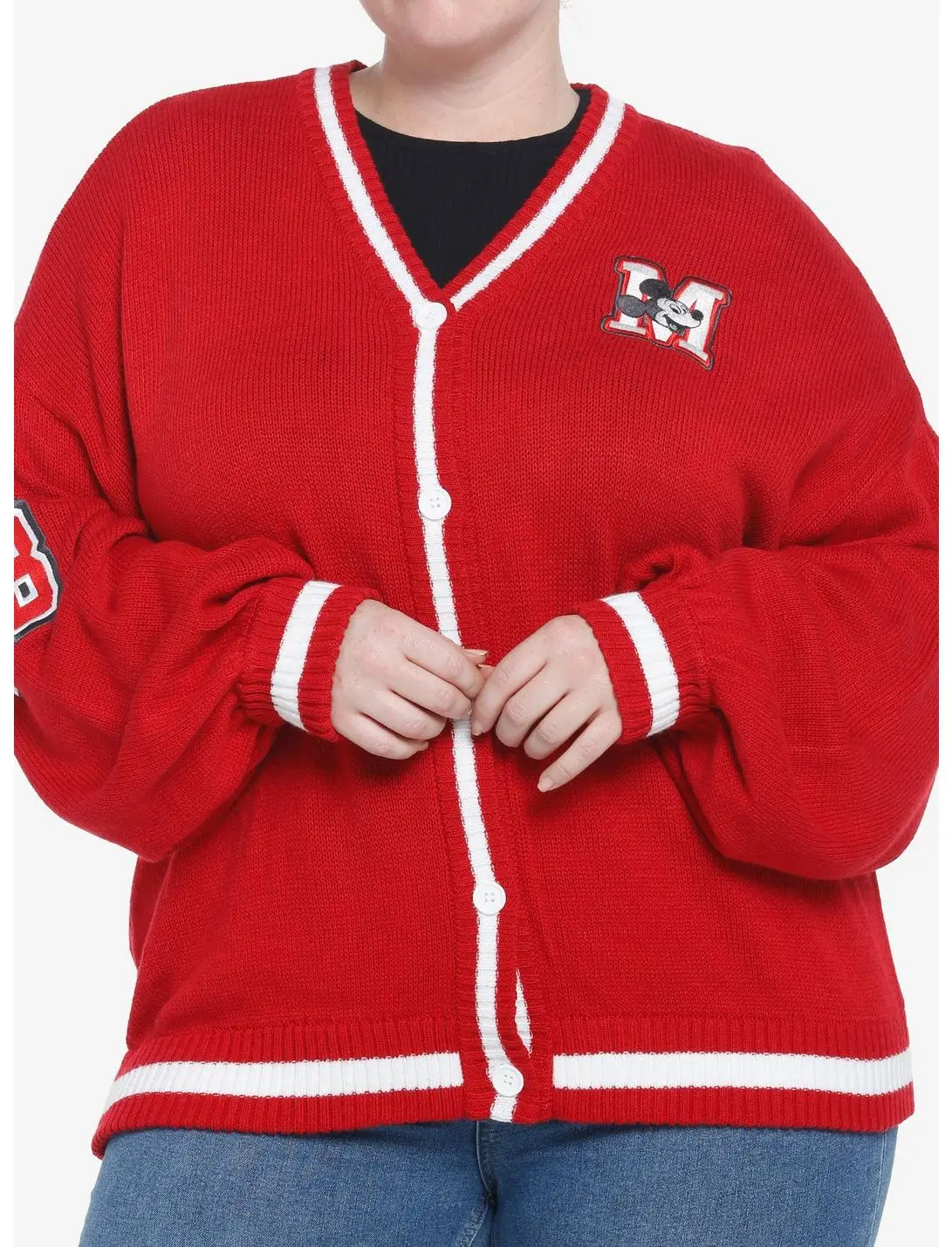 HUNIVERS Her Universe Disney100 Mickey Mouse Club Vintage Varsity Cardigan Plus Size 4 HUNIVERS Her Universe Disney100 Mickey Mouse Club Vintage Varsity Cardigan Plus Size - Image 2