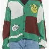 HUNIVERS Shrek Patchwork Skimmer Cardigan 2 HUNIVERS Shrek Patchwork Skimmer Cardigan -Sweaters And Cardigans Sales 19946518 hi