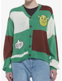 HUNIVERS Shrek Patchwork Skimmer Cardigan
