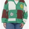 HUNIVERS Shrek Patchwork Skimmer Cardigan Plus Size -Sweaters And Cardigans Sales 19946526 hi