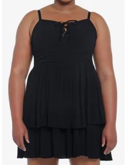 Sweaters And Cardigans Sales 39 Black Strappy Tiered Dress Plus Size