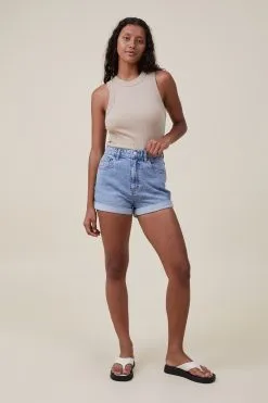 Cotton On Women High Rise Classic Stretch Denim Short -Sweaters And Cardigans Sales 2000417 129 3