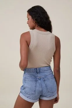 Cotton On Women High Rise Classic Stretch Denim Short -Sweaters And Cardigans Sales 2000417 129 6