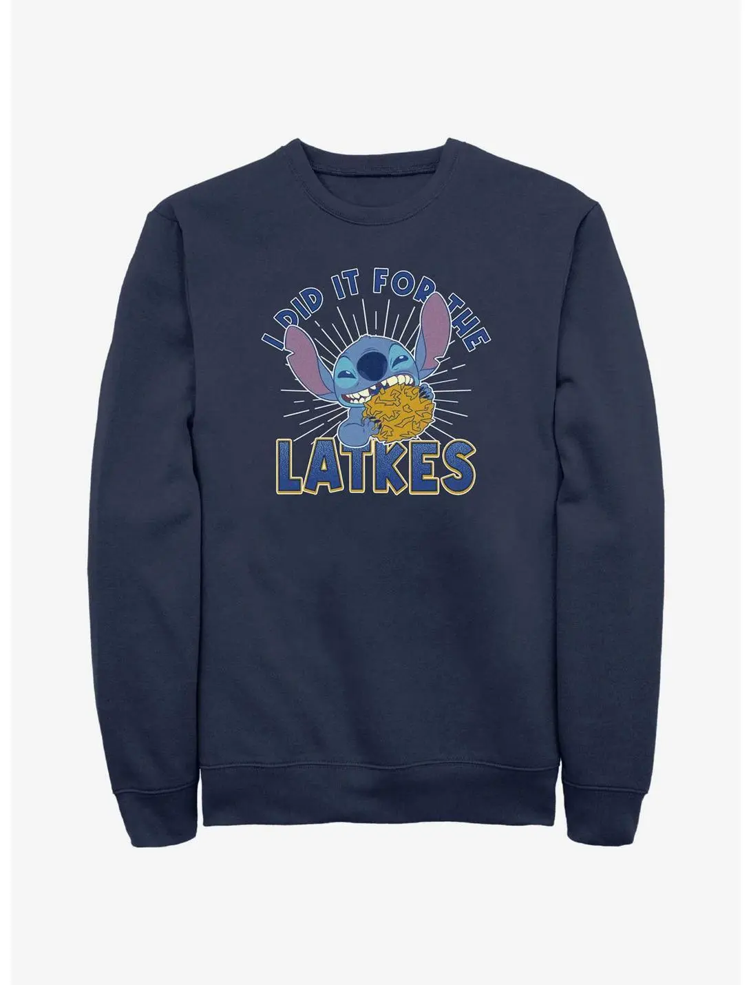 Disney Lilo & Stitch Did It For Hanukkah Latkes Sweatshirt 3 Disney Lilo & Stitch Did It For Hanukkah Latkes Sweatshirt