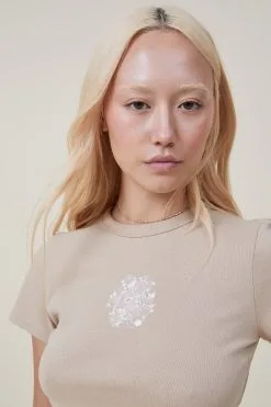 Cotton On Women Micro Fit Rib Graphic Tee -Sweaters And Cardigans Sales 2052773 190 4