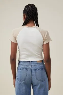 Cotton On Women Micro Fit Rib Raglan Graphic Tee -Sweaters And Cardigans Sales 2054652 12 3