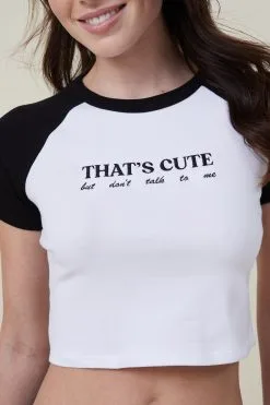 Cotton On Women Micro Fit Rib Raglan Graphic Tee -Sweaters And Cardigans Sales 2054652 13 4