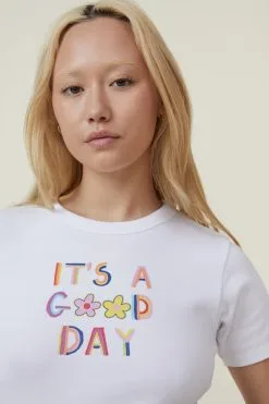 Cotton On Women Fitted Rib Graphic Longline Tee -Sweaters And Cardigans Sales 2055917 07 4