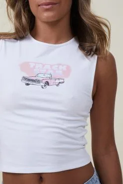 Cotton On Women 90 S Crop Graphic Tank -Sweaters And Cardigans Sales 2055972 15 4