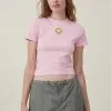 Cotton On Women Lcn Smiley Fitted Longline Tee -Sweaters And Cardigans Sales 2056021 02 2