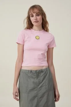 Cotton On Women Lcn Smiley Fitted Longline Tee
